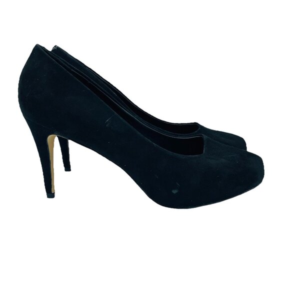 Madden Girl Shoes - Madden Girl Shoes Womens Size 8.5 Black Faux Suede Heels Stiletto Slip On Pumps